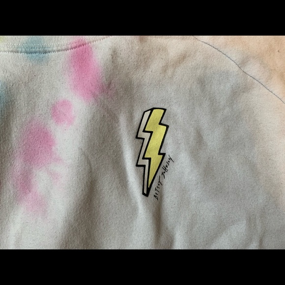 Betsey Johnson Tie-Dyed Lightning Bolt Graphic Raglan Sweatshirt - Picture 8 of 8